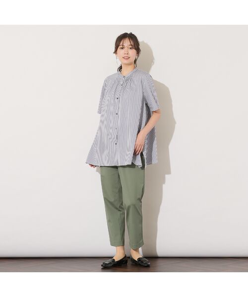 PISANO / ピサーノ シャツ・ブラウス | 【手洗いOK・接触冷感】ブロックストライプ・襟ぐりタックテントラインブラウス | 詳細6