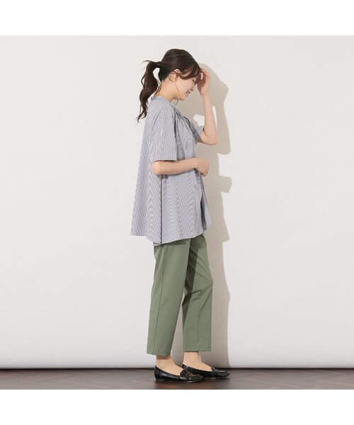 PISANO / ピサーノ シャツ・ブラウス | 【手洗いOK・接触冷感】ブロックストライプ・襟ぐりタックテントラインブラウス | 詳細8