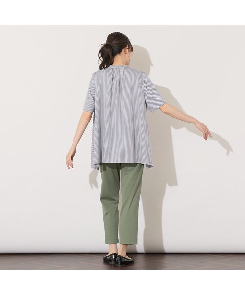 PISANO / ピサーノ シャツ・ブラウス | 【手洗いOK・接触冷感】ブロックストライプ・襟ぐりタックテントラインブラウス | 詳細9