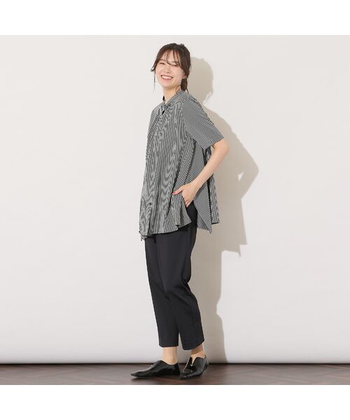 PISANO / ピサーノ シャツ・ブラウス | 【手洗いOK・接触冷感】ブロックストライプ・襟ぐりタックテントラインブラウス | 詳細17