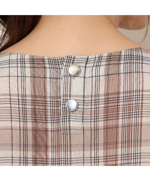 PISANO / ピサーノ シャツ・ブラウス | 【手洗いOK】キュプラチェック・ノーカラーブラウス | 詳細10