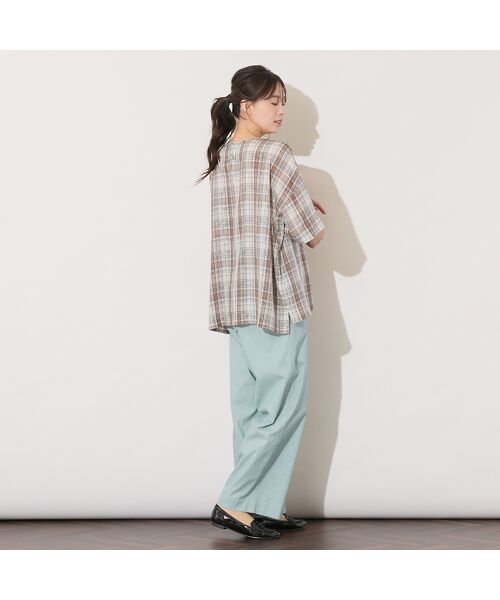 PISANO / ピサーノ シャツ・ブラウス | 【手洗いOK】キュプラチェック・ノーカラーブラウス | 詳細8
