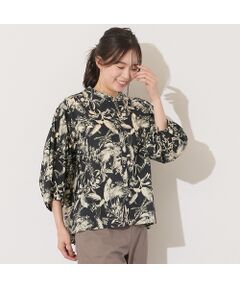 PISANO / ピサーノ シャツ・ブラウス | 【手洗いOK・綿100％】ボタニカルプリント・ボリュームスリーブブラウス