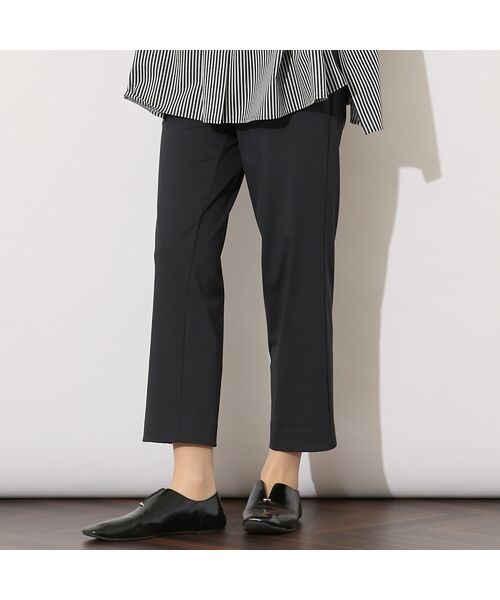 PISANO/ピサーノ 【手洗いOK】クロップト丈・スリムストレートパンツ ブラック LL PISANO/ピサーノ 【手洗いOK】クロップト丈・スリムストレートパンツ ブラック LL