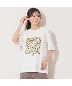 PISANO / ピサーノ カットソー | 【手洗いOK・綿100％】レオパード柄・ゴールド箔プリントカットソー