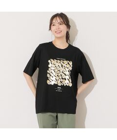 PISANO / ピサーノ カットソー | 【手洗いOK・綿100％】レオパード柄・ゴールド箔プリントカットソー