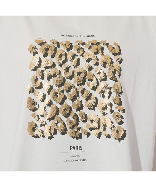 PISANO / ピサーノ カットソー | 【手洗いOK・綿100％】レオパード柄・ゴールド箔プリントカットソー | 詳細12