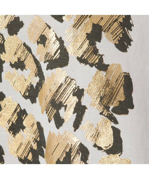 PISANO / ピサーノ カットソー | 【手洗いOK・綿100％】レオパード柄・ゴールド箔プリントカットソー | 詳細13