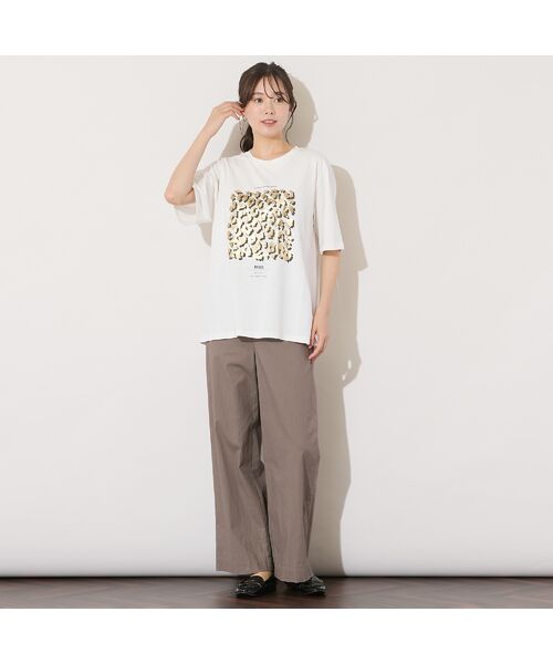 PISANO / ピサーノ カットソー | 【手洗いOK・綿100％】レオパード柄・ゴールド箔プリントカットソー | 詳細4