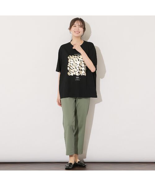 PISANO / ピサーノ カットソー | 【手洗いOK・綿100％】レオパード柄・ゴールド箔プリントカットソー | 詳細15