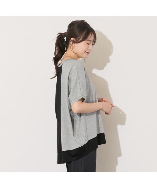 PISANO / ピサーノ カットソー | 【手洗いOK】バイカラー切り替えドルマントップス | 詳細2