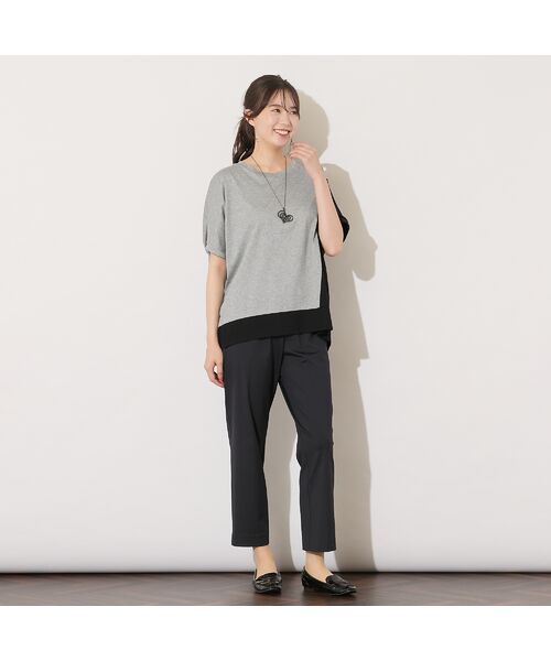 PISANO / ピサーノ カットソー | 【手洗いOK】バイカラー切り替えドルマントップス | 詳細5