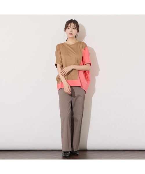 PISANO / ピサーノ カットソー | 【手洗いOK】バイカラー切り替えドルマントップス | 詳細8
