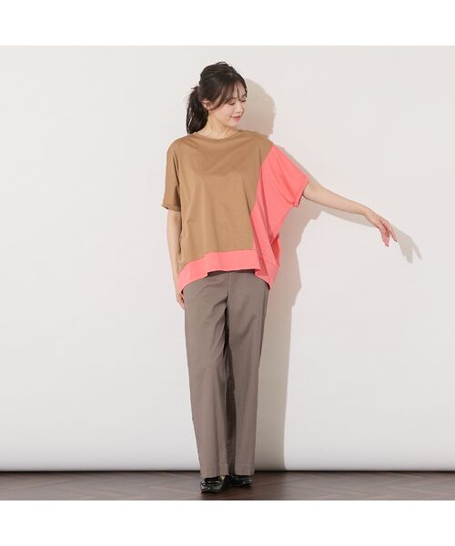 PISANO / ピサーノ カットソー | 【手洗いOK】バイカラー切り替えドルマントップス | 詳細9