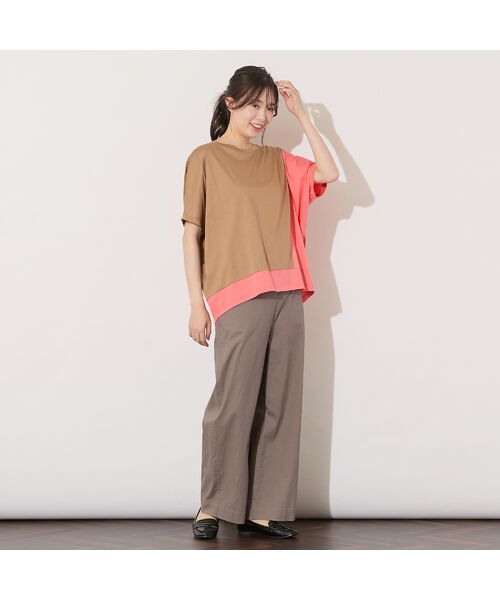 PISANO / ピサーノ カットソー | 【手洗いOK】バイカラー切り替えドルマントップス | 詳細11