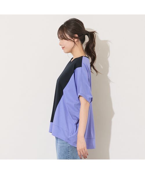 PISANO / ピサーノ カットソー | 【手洗いOK】バイカラー切り替えドルマントップス | 詳細13