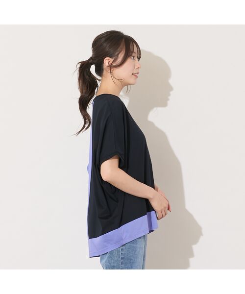 PISANO / ピサーノ カットソー | 【手洗いOK】バイカラー切り替えドルマントップス | 詳細14