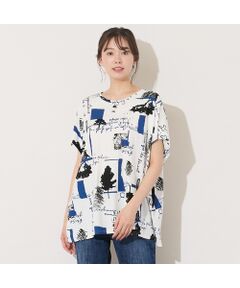 PISANO / ピサーノ カットソー | 【手洗いOK・綿100％】パワーショルダープリントカットソー