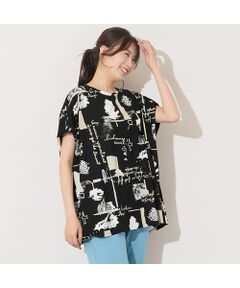 PISANO / ピサーノ カットソー | 【手洗いOK・綿100％】パワーショルダープリントカットソー