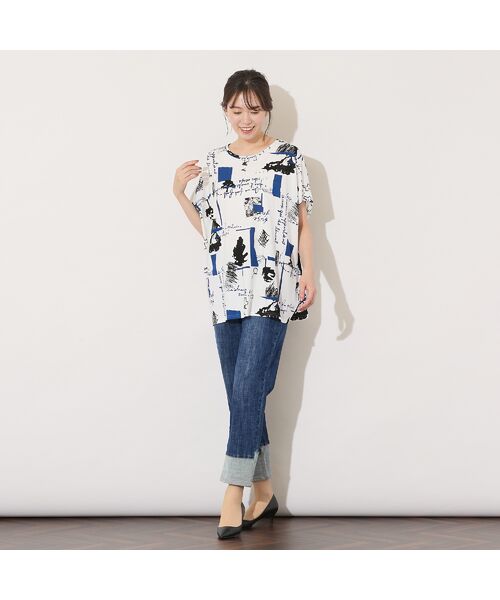 PISANO / ピサーノ カットソー | 【手洗いOK・綿100％】パワーショルダープリントカットソー | 詳細2