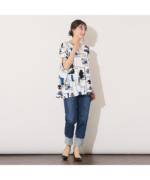 PISANO / ピサーノ カットソー | 【手洗いOK・綿100％】パワーショルダープリントカットソー | 詳細3