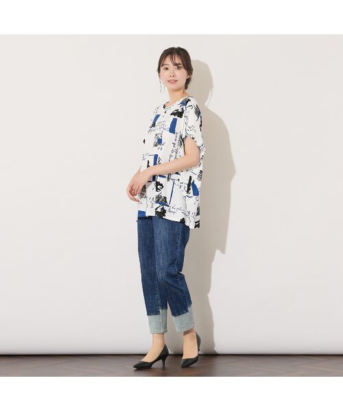 PISANO / ピサーノ カットソー | 【手洗いOK・綿100％】パワーショルダープリントカットソー | 詳細4