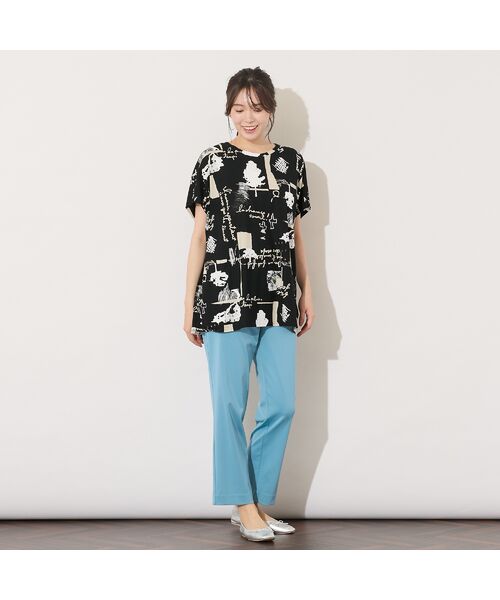 PISANO / ピサーノ カットソー | 【手洗いOK・綿100％】パワーショルダープリントカットソー | 詳細9