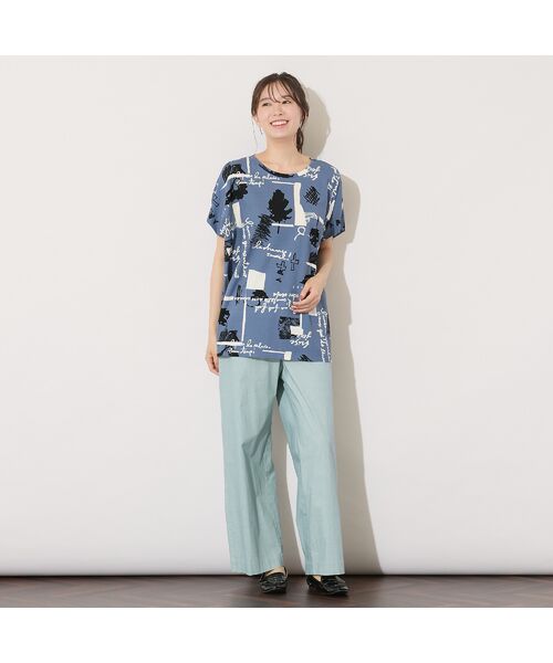 PISANO / ピサーノ カットソー | 【手洗いOK・綿100％】パワーショルダープリントカットソー | 詳細14