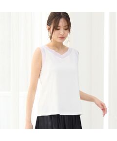PISANO / ピサーノ キャミソール・チューブトップ | 【手洗いOK・接触冷感】シアー切り替えタンクトップ