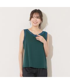 PISANO / ピサーノ キャミソール・チューブトップ | 【手洗いOK・接触冷感】シアー切り替えタンクトップ