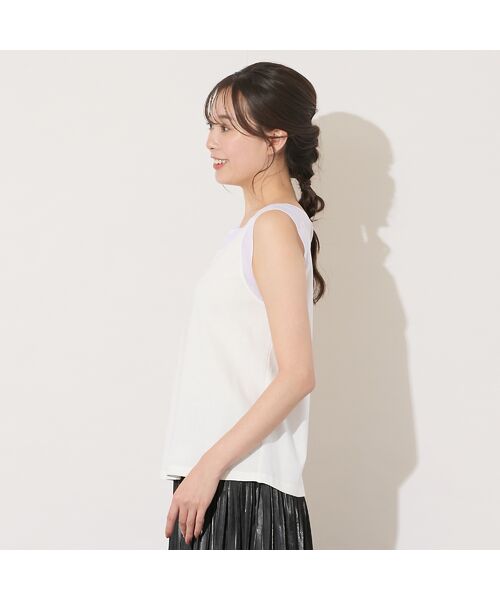 PISANO / ピサーノ キャミソール・チューブトップ | 【手洗いOK・接触冷感】シアー切り替えタンクトップ | 詳細1