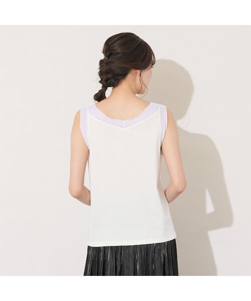 PISANO / ピサーノ キャミソール・チューブトップ | 【手洗いOK・接触冷感】シアー切り替えタンクトップ | 詳細2