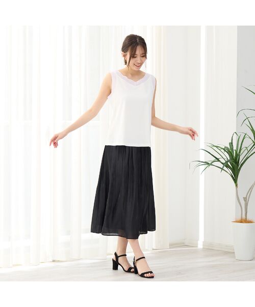 PISANO / ピサーノ キャミソール・チューブトップ | 【手洗いOK・接触冷感】シアー切り替えタンクトップ | 詳細5