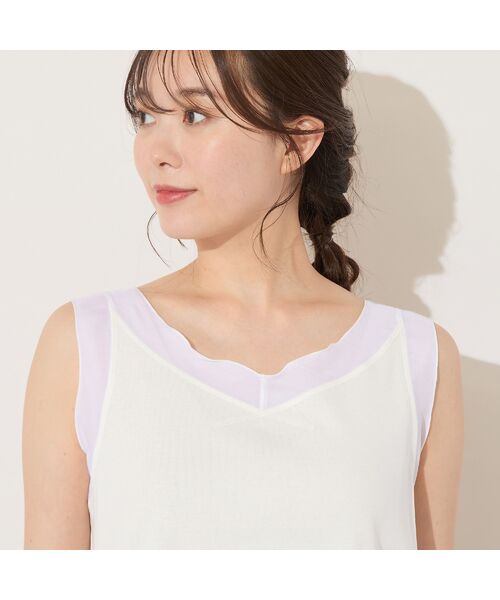PISANO / ピサーノ キャミソール・チューブトップ | 【手洗いOK・接触冷感】シアー切り替えタンクトップ | 詳細8