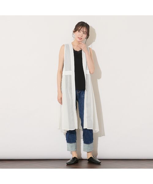 PISANO / ピサーノ キャミソール・チューブトップ | 【手洗いOK・接触冷感】シアー切り替えタンクトップ | 詳細10