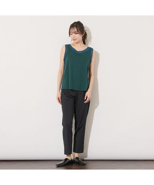PISANO / ピサーノ キャミソール・チューブトップ | 【手洗いOK・接触冷感】シアー切り替えタンクトップ | 詳細12