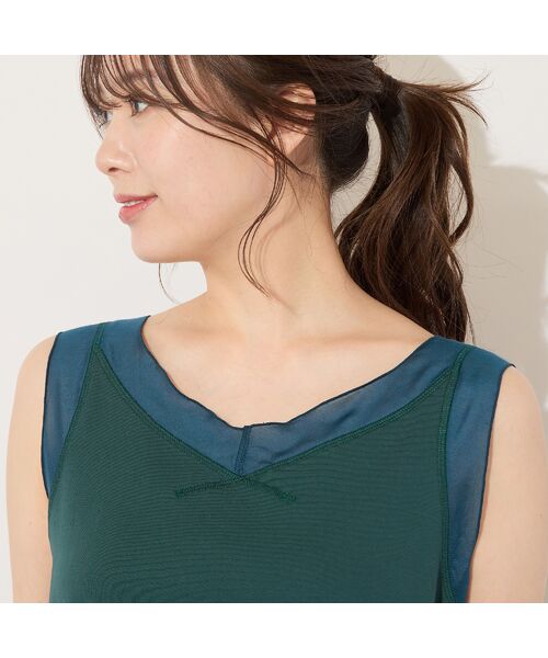 PISANO / ピサーノ キャミソール・チューブトップ | 【手洗いOK・接触冷感】シアー切り替えタンクトップ | 詳細15