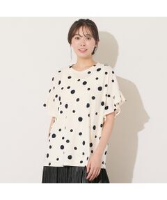 PISANO / ピサーノ カットソー | 【手洗いOK・綿100％】ランダムドットプリント・ボクシーライントップ