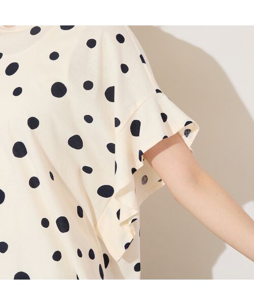 PISANO / ピサーノ カットソー | 【手洗いOK・綿100％】ランダムドットプリント・ボクシーライントップ | 詳細10