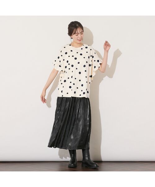 PISANO / ピサーノ カットソー | 【手洗いOK・綿100％】ランダムドットプリント・ボクシーライントップ | 詳細4