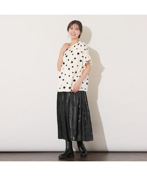 PISANO / ピサーノ カットソー | 【手洗いOK・綿100％】ランダムドットプリント・ボクシーライントップ | 詳細6