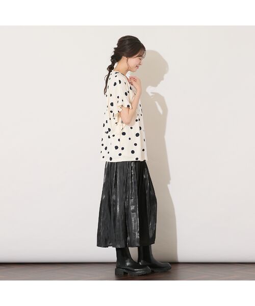 PISANO / ピサーノ カットソー | 【手洗いOK・綿100％】ランダムドットプリント・ボクシーライントップ | 詳細7