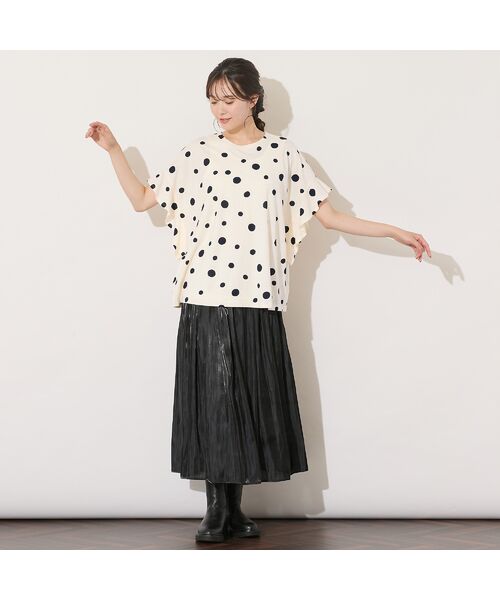 PISANO / ピサーノ カットソー | 【手洗いOK・綿100％】ランダムドットプリント・ボクシーライントップ | 詳細8