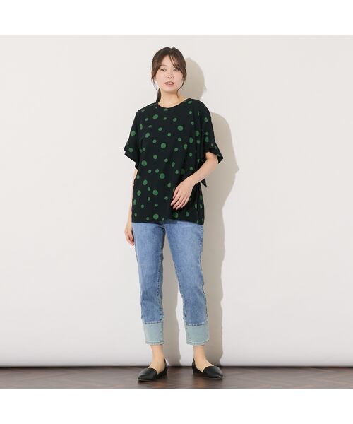 PISANO / ピサーノ カットソー | 【手洗いOK・綿100％】ランダムドットプリント・ボクシーライントップ | 詳細12