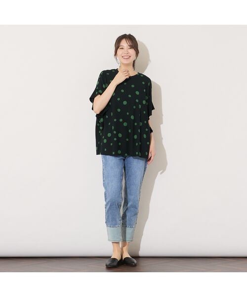 PISANO / ピサーノ カットソー | 【手洗いOK・綿100％】ランダムドットプリント・ボクシーライントップ | 詳細13