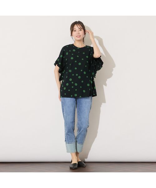 PISANO / ピサーノ カットソー | 【手洗いOK・綿100％】ランダムドットプリント・ボクシーライントップ | 詳細14