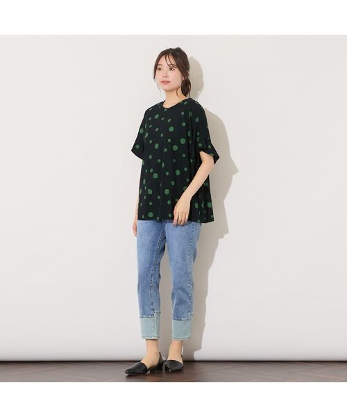 PISANO / ピサーノ カットソー | 【手洗いOK・綿100％】ランダムドットプリント・ボクシーライントップ | 詳細15