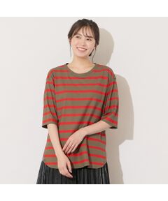 PISANO / ピサーノ カットソー | 【手洗いOK・綿100％】ボーダープリント・ラウンドヘムトップ