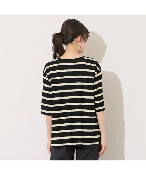 PISANO / ピサーノ カットソー | 【手洗いOK・綿100％】ボーダープリント・ラウンドヘムトップ | 詳細2