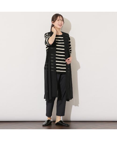 PISANO / ピサーノ カットソー | 【手洗いOK・綿100％】ボーダープリント・ラウンドヘムトップ | 詳細9